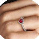 Luminous Ruby Heart Ring