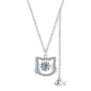 Kitten & Water Pearl Pendant Necklace