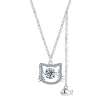 Kitten & Water Pearl Pendant Necklace