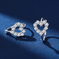 Moissanite Heart Hoop Earrings – Pure Minimalism