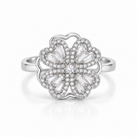 Rotating Corolla Ring — Four Sparkles in Perfect Harmony