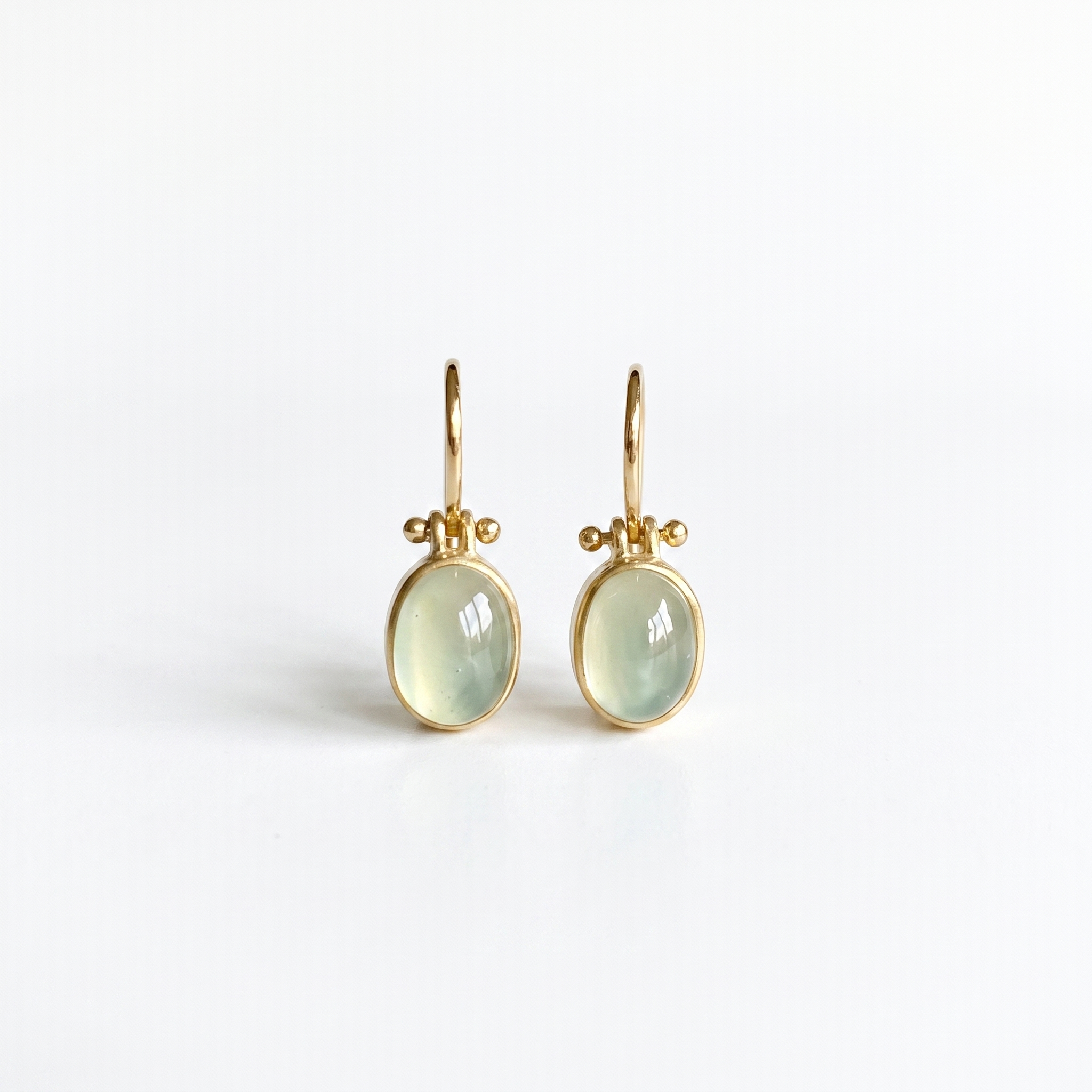 Timeless Green Moonstone Earrings