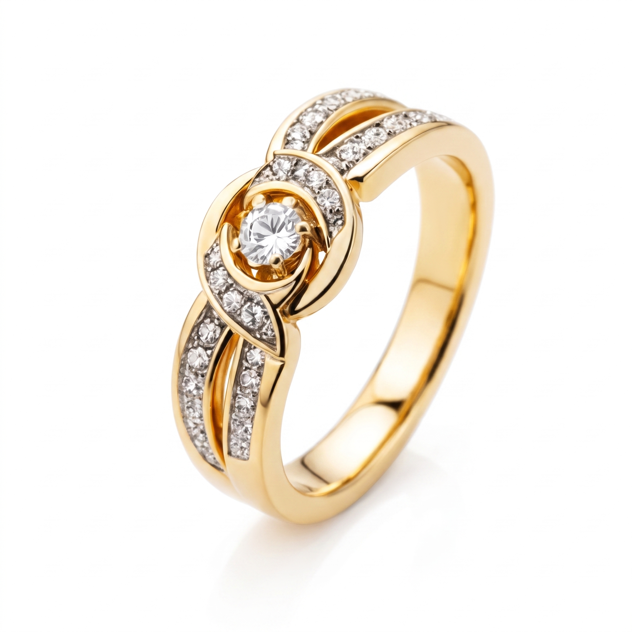Infinity Gold Crystal Ring