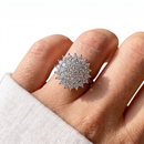 Crystals Cluster Halo Statement Ring