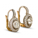 Vintage Gold and Silver Crystal Earrings